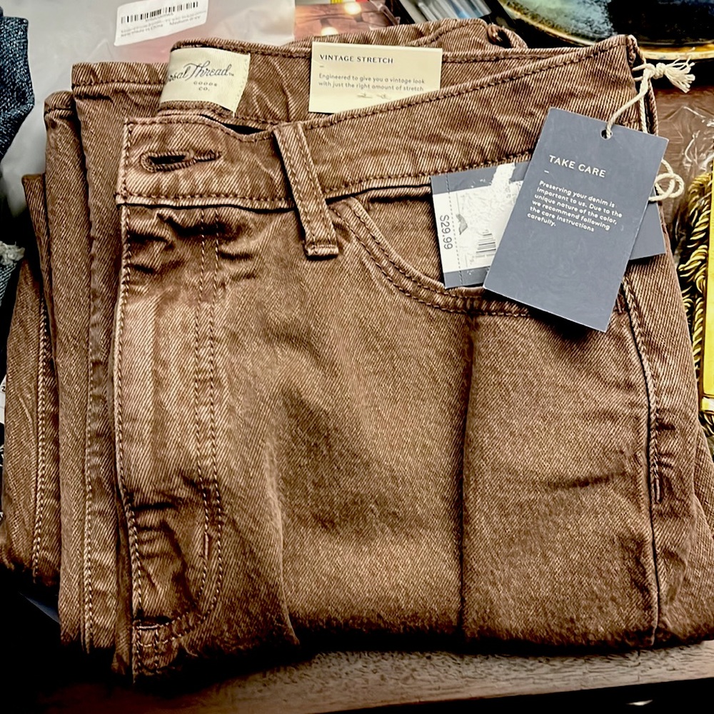 Rust washed jeans - size 10 reg - straight leg
